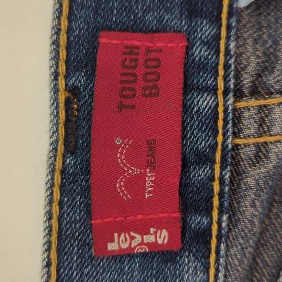 Levi's Type 1 Tough Boot Distressed Denim Bootcut Y2k Jeans 12 M Blue - Picture 3 of 16